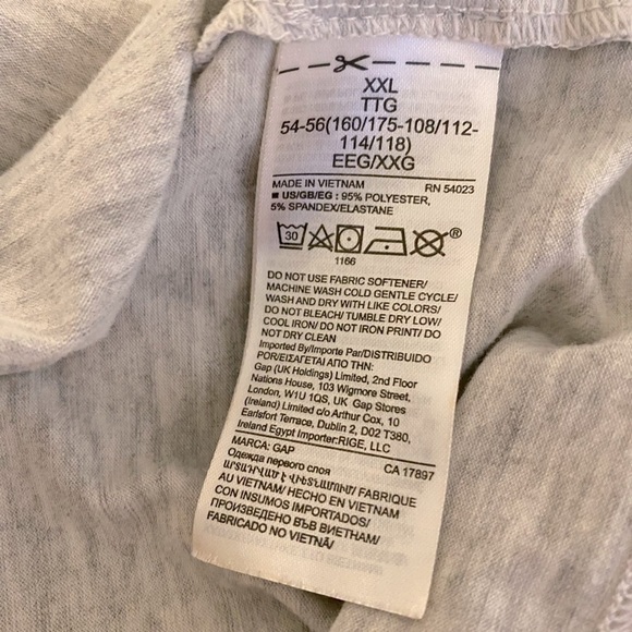 GAP FIT GRAY CROPPED TEE SHIRT SIZE XXL - Picture 4 of 5